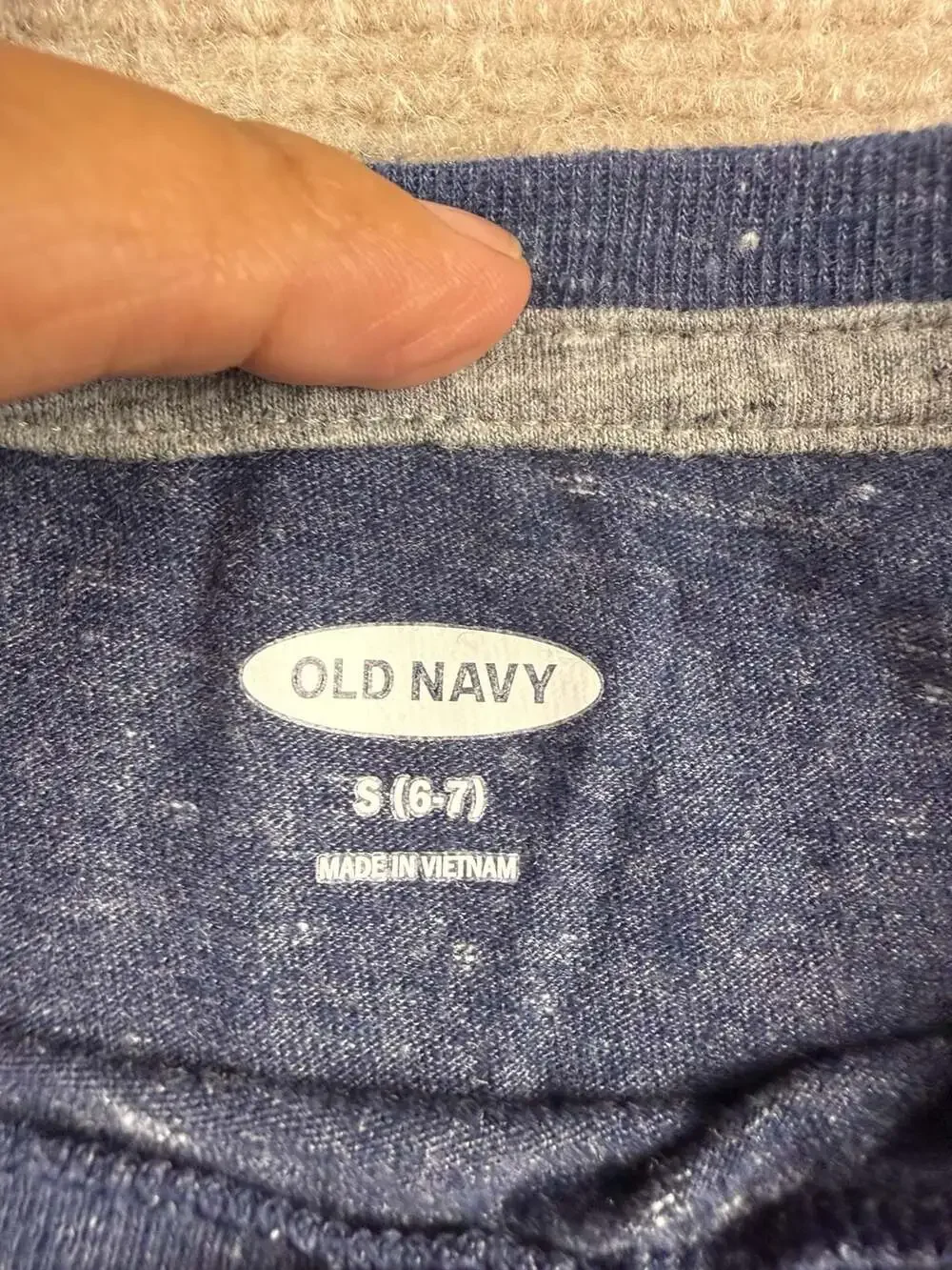 Old Navy Boys Navy Blue Speckled Heather Crew Neck T-Shirt